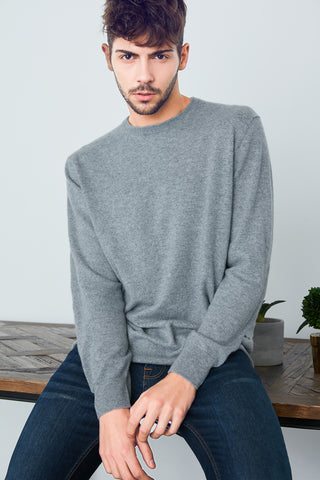 Round neck men's cashmere pullover