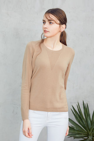 Round neck cashmere sweater